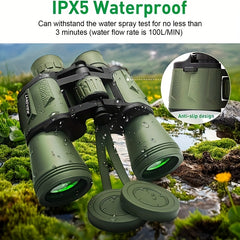 20x50 Binoculars BAK4 Prism Low Light Night Vision High Power Waterproof