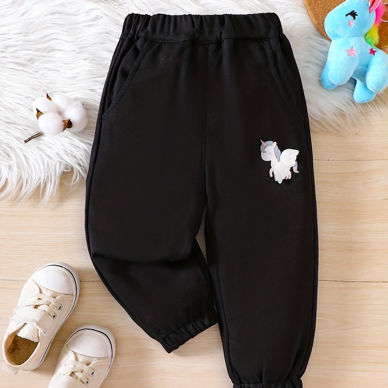 Cartoon Unicorn Print Boys Active Sweatpants Quick drying Jogger Sports Pants