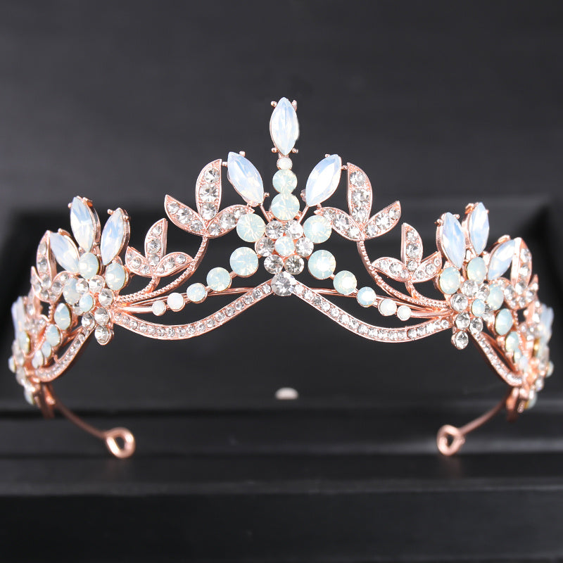 Pastel Night Sky Tiara Moonstone Rhinestones Clear & Milky Rhinestone Tiara