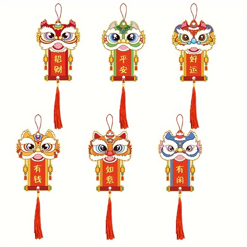 6pcs Dragon Year Lucky Pendant Set Hanging Decorative Supplies