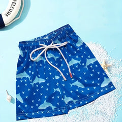 Boys Shark Swim Trunks for Beach Vacation