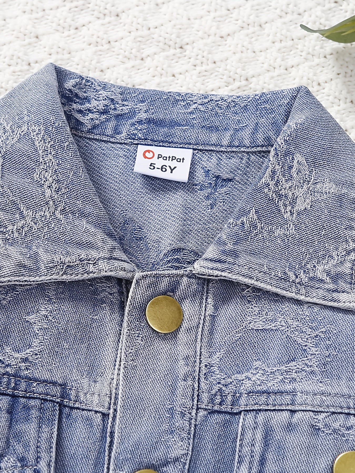 Kid Girls Casual Floral Allover Print Button Down Denim Jacket