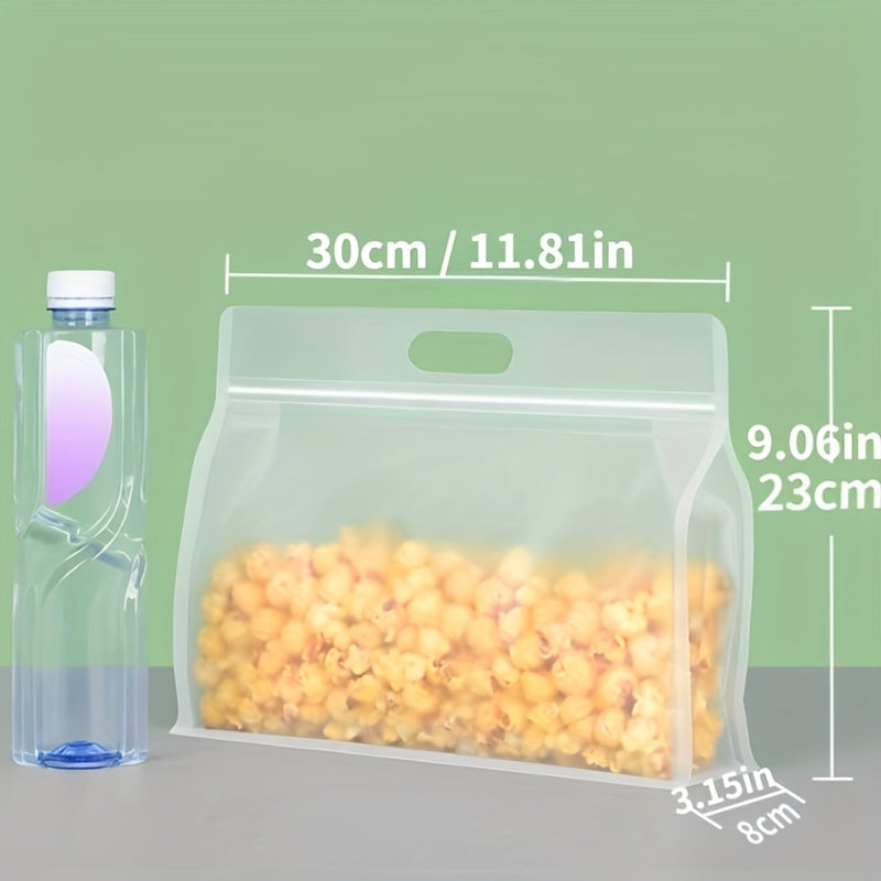 10pcs Reusable Silicone Leakproof Food Storage Bags Kitchen & Travel Organizer