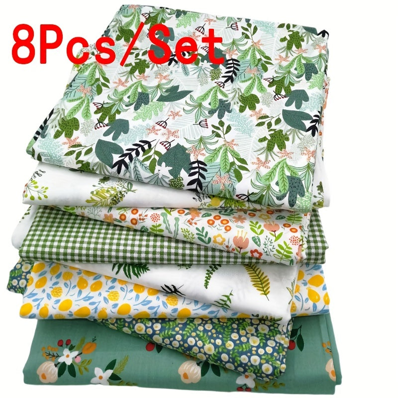 8pcs Multicolor Patchwork Fabric Cotton Floral Printed