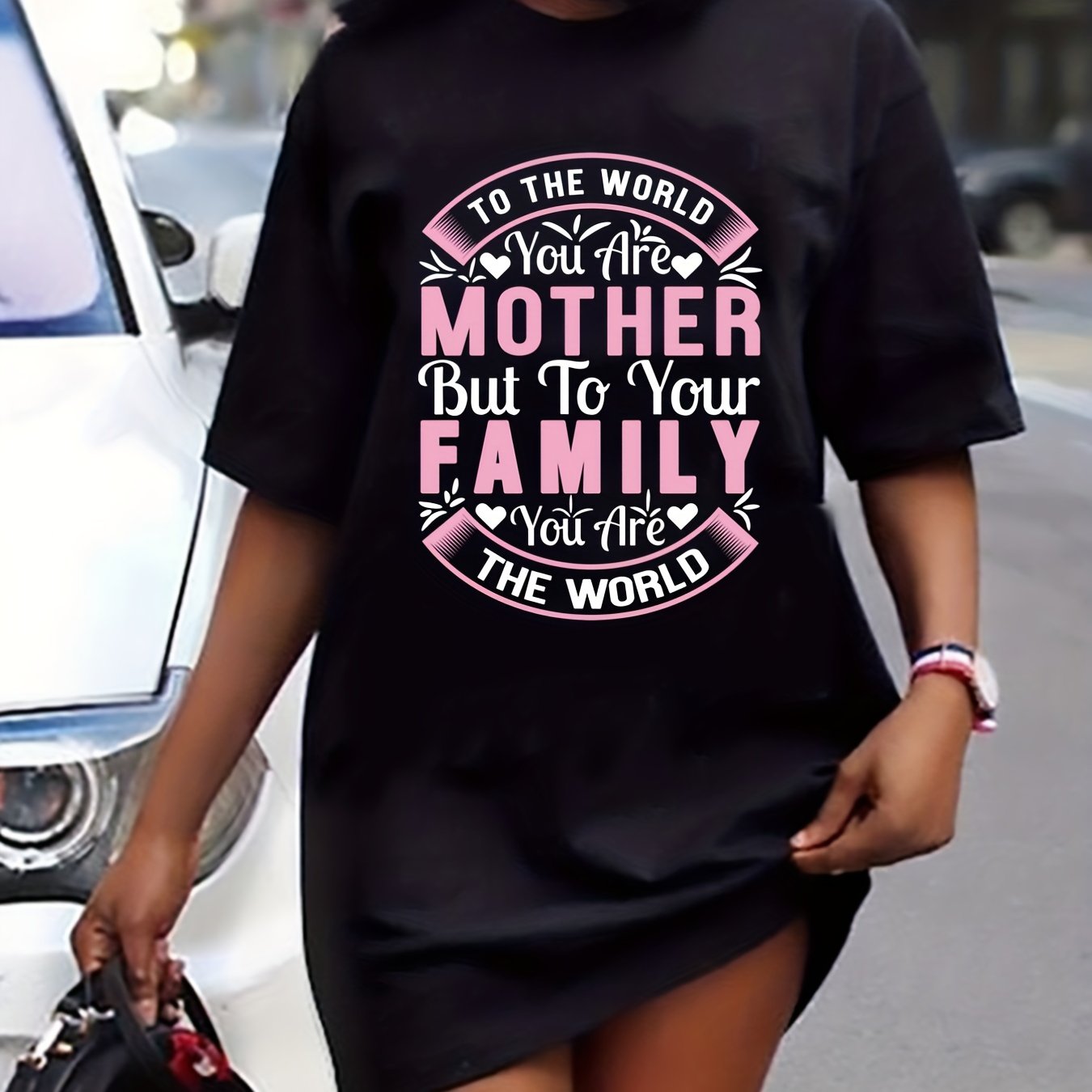 Mother's Casual Dress Women's Plus Tee Dress
