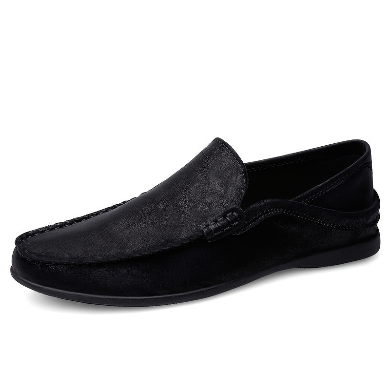 Men's Leather Loafer Shoes Casual Slip On Lightweight Moccasin