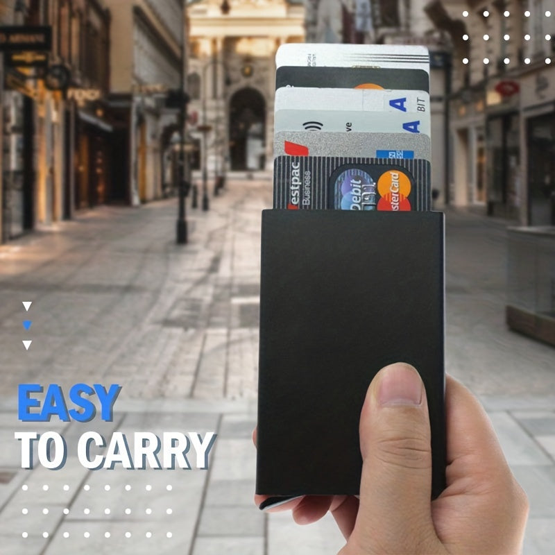 Men's Aluminum RFID Credit Card Holder Automatic Pop up Bank Card Box