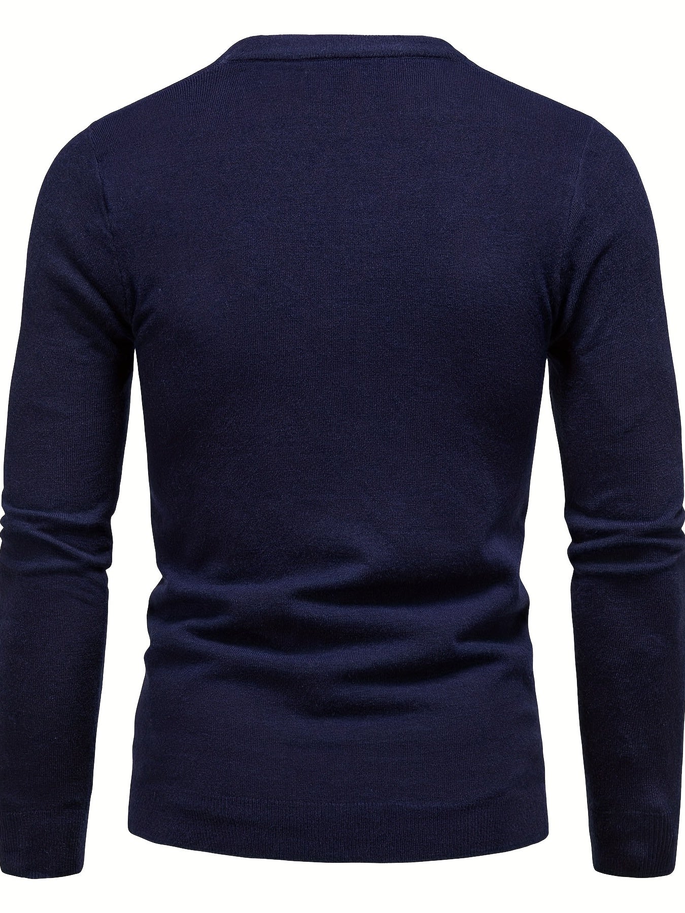 Retro Letter Print Knitted Sweater Men's Casual Round Neck Pullover