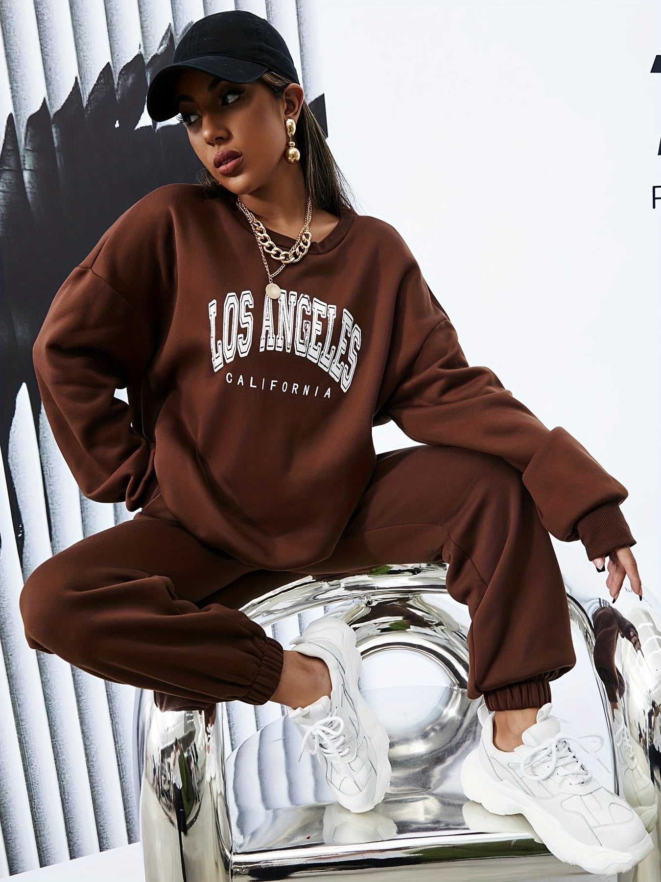 Letter Print 2pc Set Hoodie & Pants