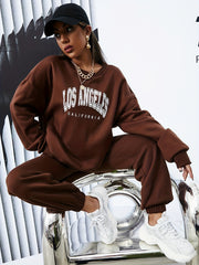 Letter Print 2pc Set Hoodie & Pants