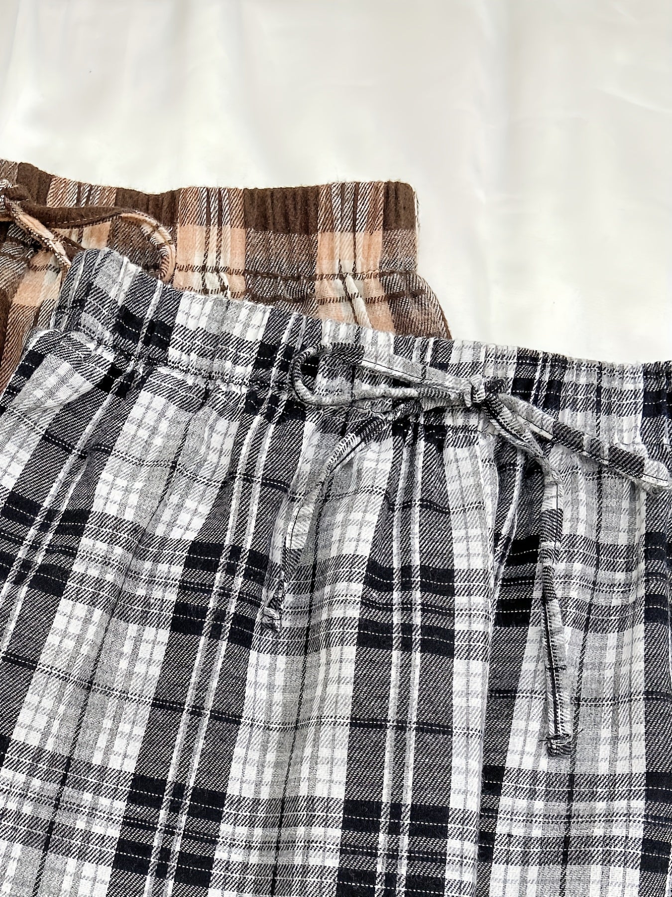 Plaid Sleep Bottoms Elastic Waistband Pants Women's Loungewear