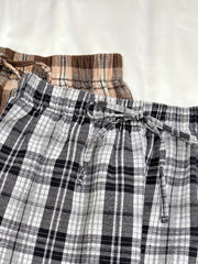Plaid Sleep Bottoms Elastic Waistband Pants Women's Loungewear