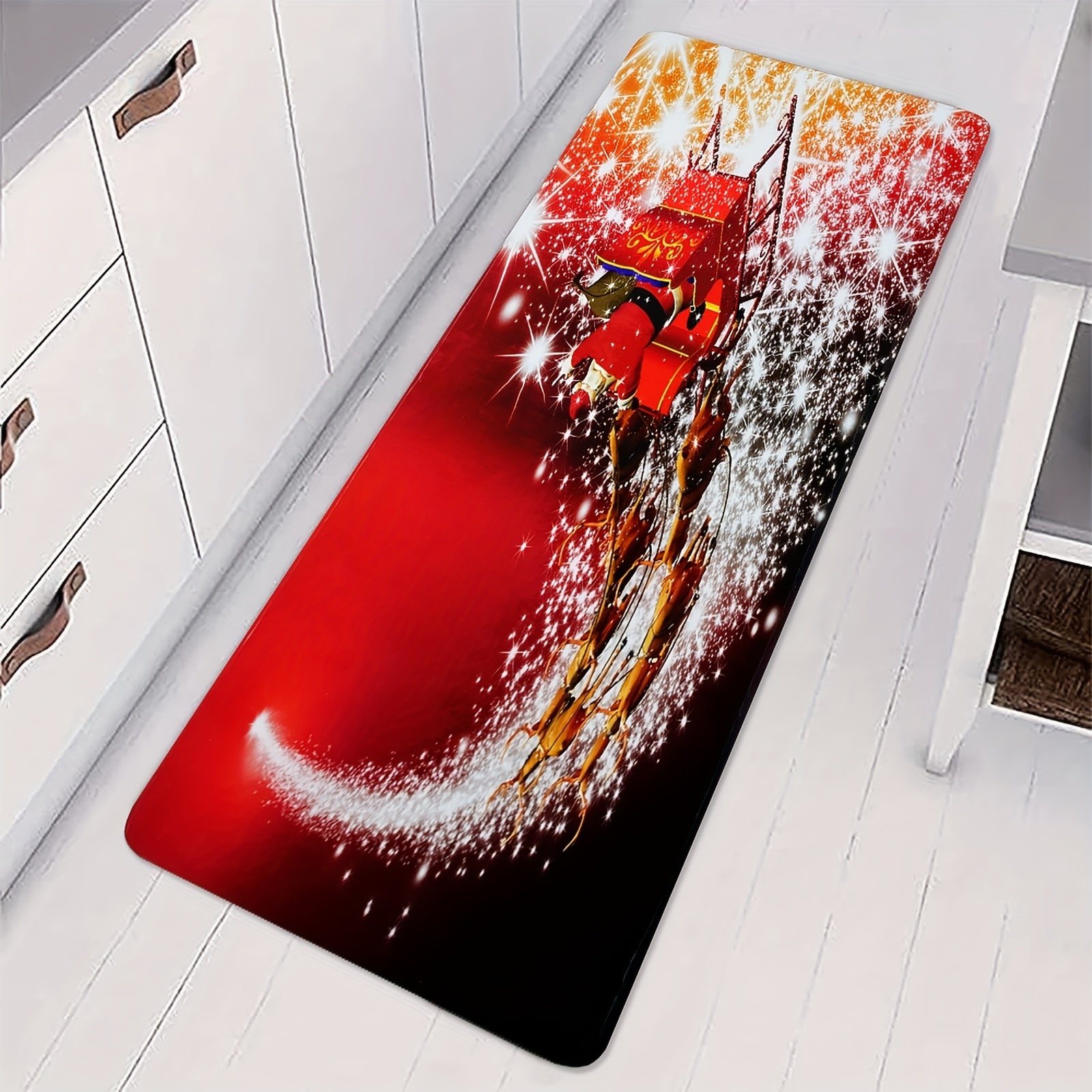 Christmas Cartoon Foot Mat Non-slip Long Strip Carpet