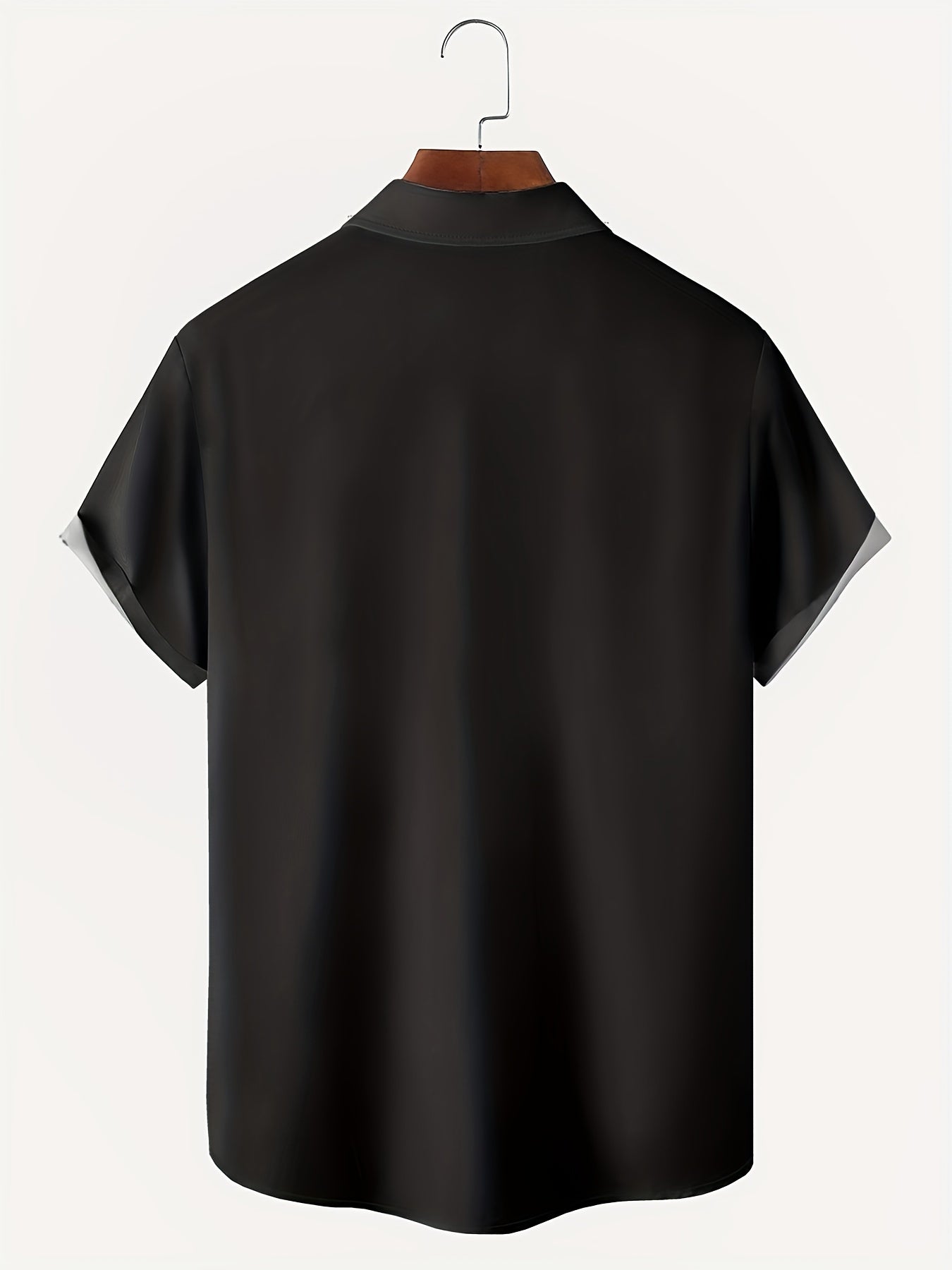 Men's Geometric Print Button Down Shirt Short Sleeve Bowling Tee