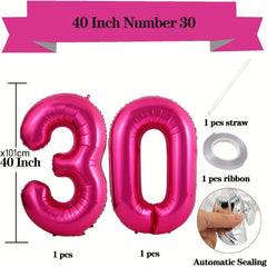 Golden Big Jumbo Number 30 Foil Balloon for Women Birthday Party