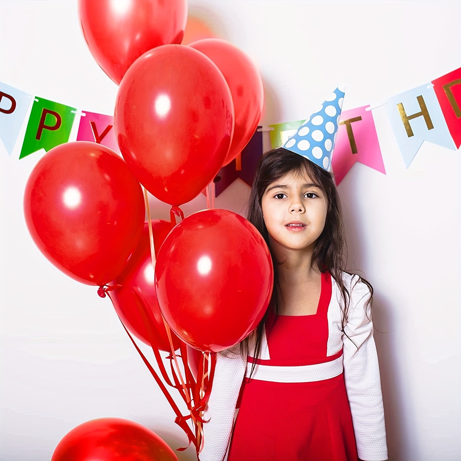 87pcs Red Balloons for Birthday, Wedding & Baby Shower Decor