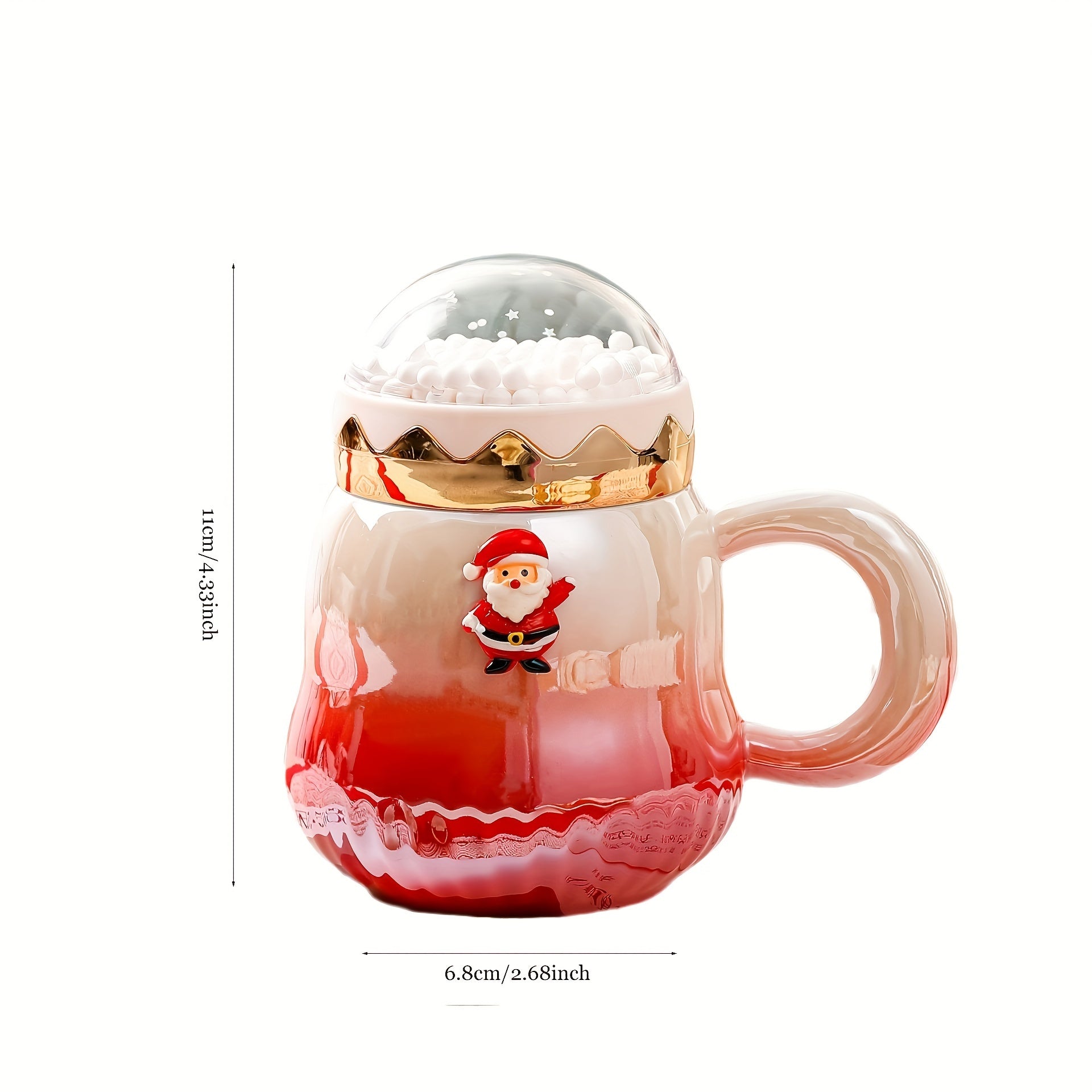 Christmas Ceramic Water Cup with Santa Claus & Tree Style