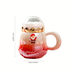 Christmas Ceramic Water Cup with Santa Claus & Tree Style