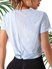 Solid Crew Neck T Shirt Casual Short Sleeve Women's T Shirt