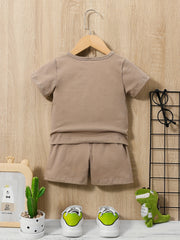 Dinosaur Graphic Tee And Shorts Set for Boys