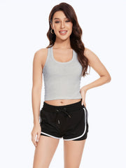 4pcs Ribbed Racerback Corset Tank Tops Women's Lingerie