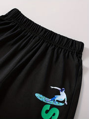 Teen Casual SURFING Elastic Waist Sweatpants Clothes