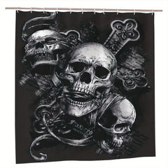 Skull Of The Dead Gothic Pattern Shower Curtain Toilet Seat Bathroom Mat Set