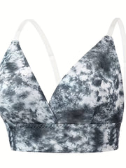 Tie Dye V Neck Longline Bra