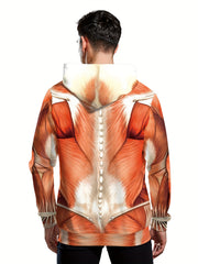 Men's Muscle 3D Print Hoodie Graphic Hooded Pullover