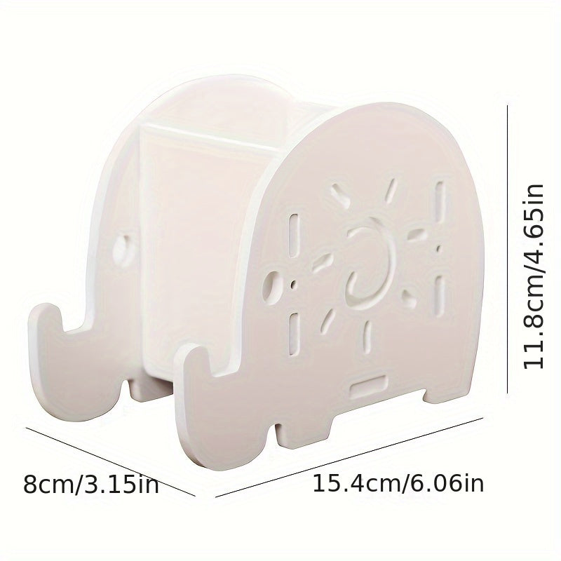 Elephant Desk Organizer Phone Stand Pen Holder Home Office Decor