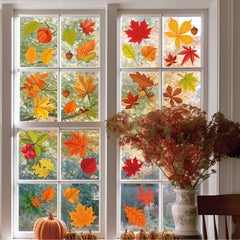 64PCS Double Sided Fall Window Clings for Glass Windows