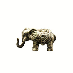 Solid Brass Elephant Keychain Men Handle Antique Pendant