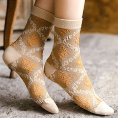 5pairs Women's Cotton Ethnic Tube Socks