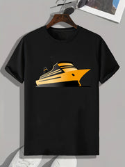 Houseboat Print Men's Graphic T shirt for Summer