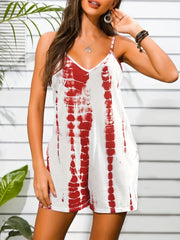 Tie Dye V-neck Cami Romper Jumpsuit