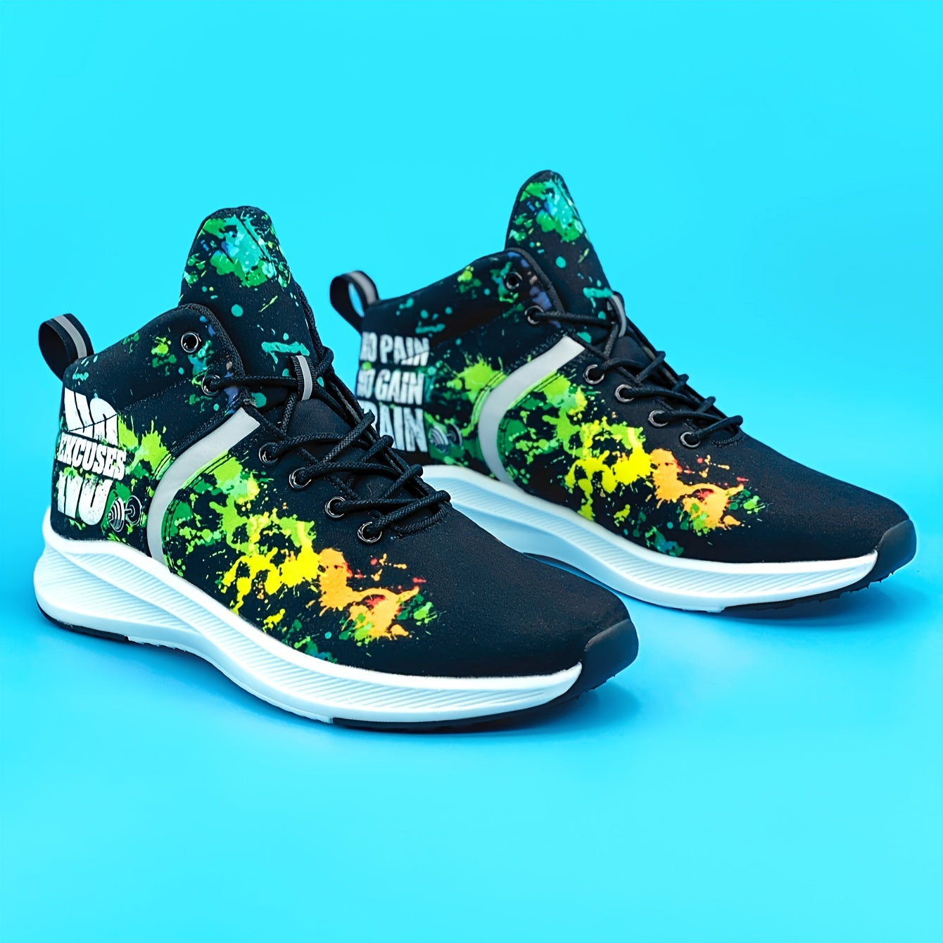 Men's 'No Excuses' Mid Top Shoes Comfy Lace Up Street Style Fitness Training