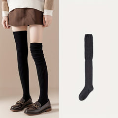 Solid Thigh High Socks Over The Knee Stockings Women's Hosiery