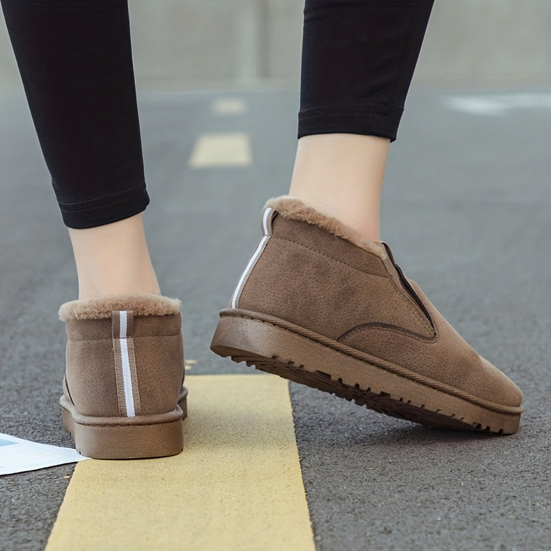 Women's Winter Plush Warm Slip-on Shoes Lightweight Indoor & Outdoor