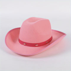 Y2K Belt Decor Jazz Fedora Cap Trilby Hat Wide Brim Sun Hats