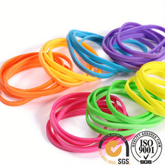 100 Natural Synthetic Rubber Bands 50mm x 3mm Multicolor