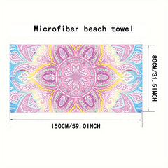 Bohemian Pattern Beach Towel Quick Drying Soft Absorbent Sand Resistant