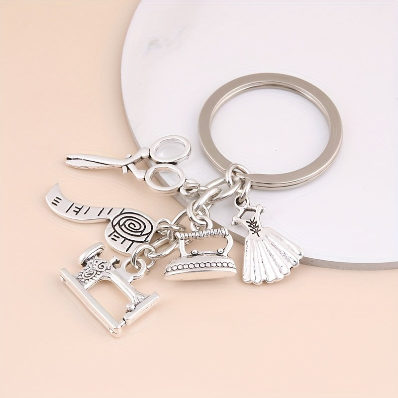 Y2K Metal Sewing Machine Key Chain for Women Girl Gift