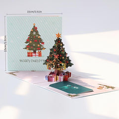 3D Pop Up Card Colorful Christmas Tree Merry Christmas Greeting Card