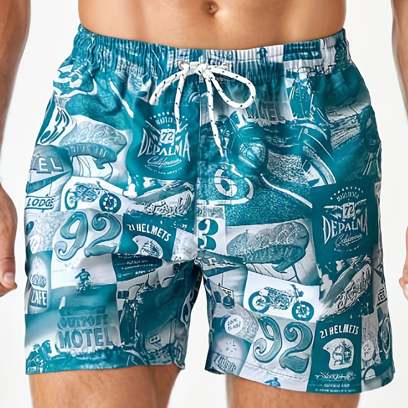 Men's Quick Dry Board Shorts With Mesh Lining & Pockets