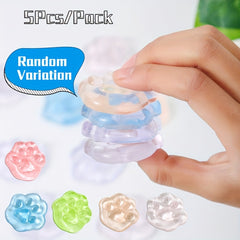 5pcs Silicone Cat Claw Relax Toy Jelly Slow Down Anxiety Relief Novelty Toys