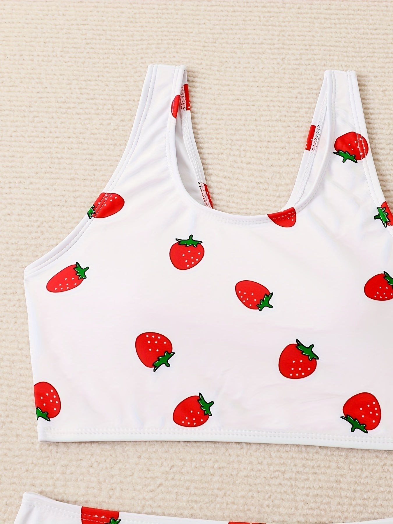 Girls 2pcs Strawberry Swimsuit Set for Hawaii Vacation