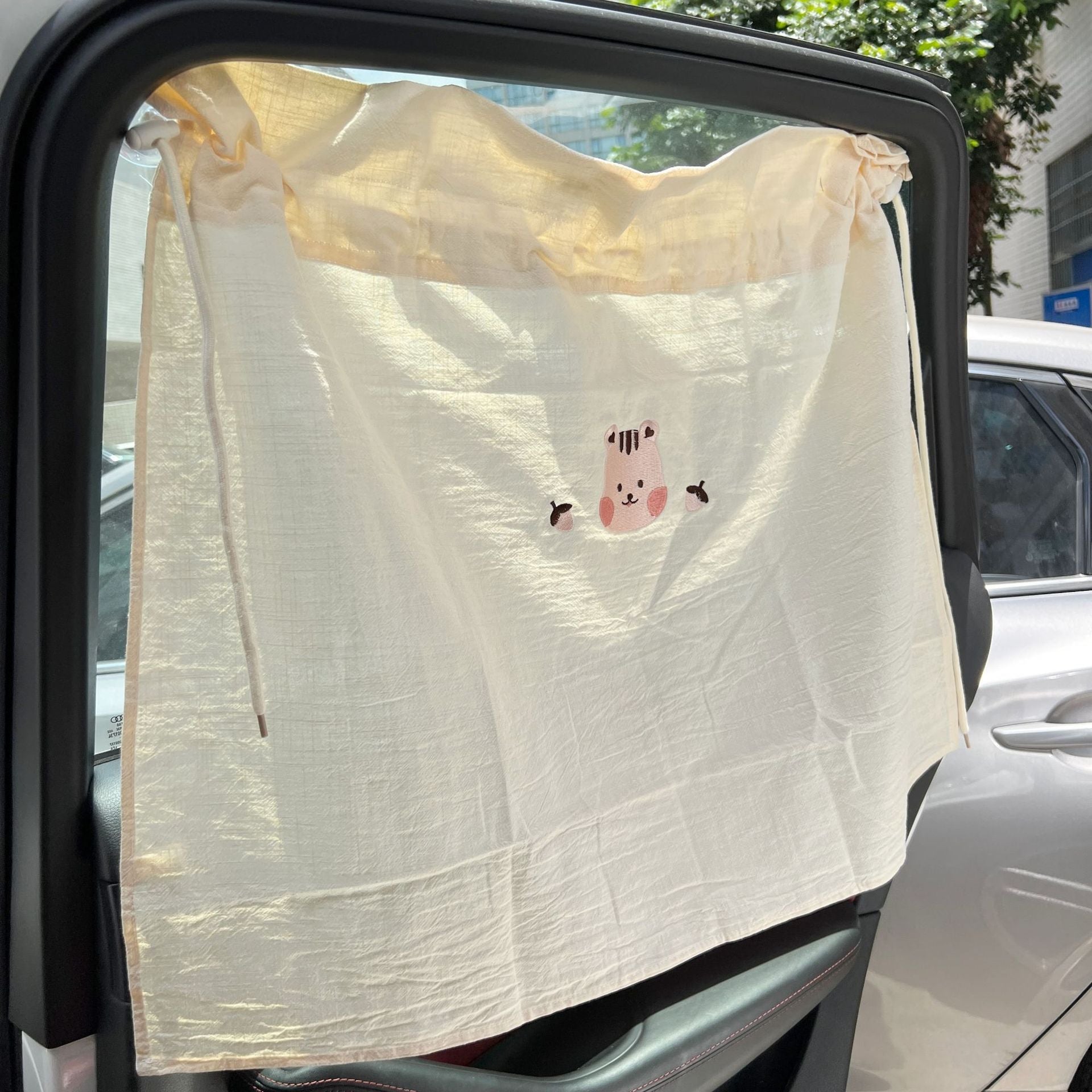 Cotton Embroidered Car Sunshade Curtain Cute Design