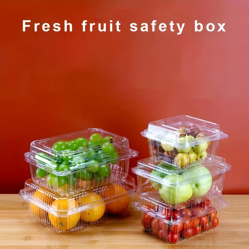 50pcs Plastic Flip Top Takeout Tray Disposable To Go Container