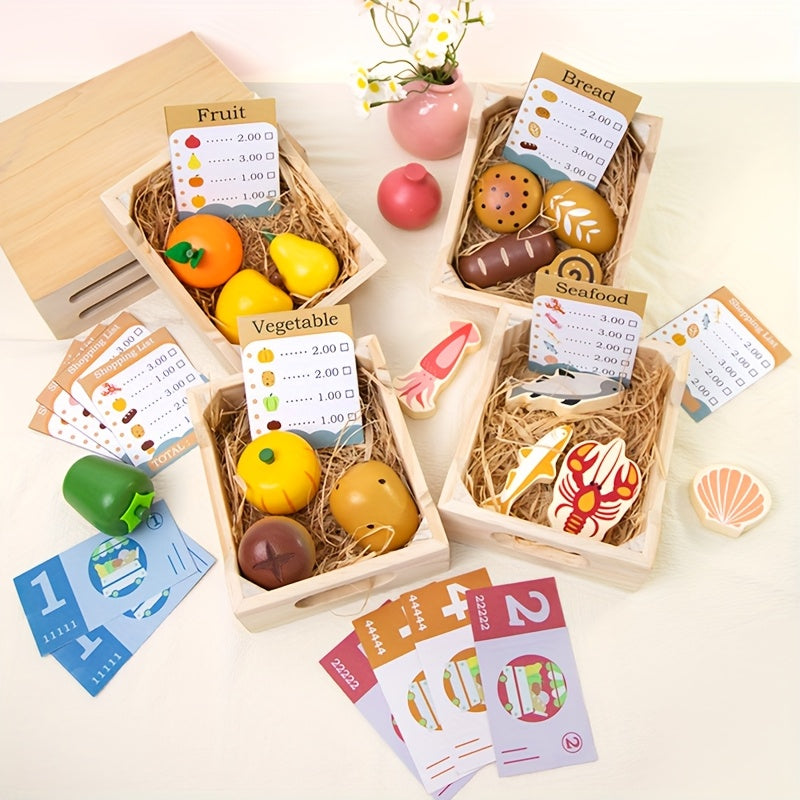 Realistic Food Set for Kids Playhouse