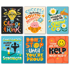 6pcs Classroom Wall Decor Growth Mindset Posters for School D cor